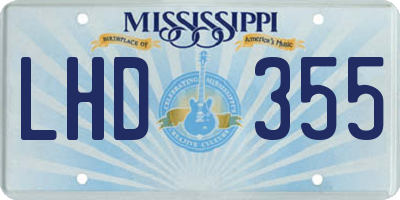MS license plate LHD355