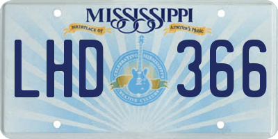 MS license plate LHD366