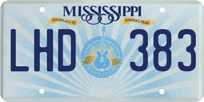 MS license plate LHD383