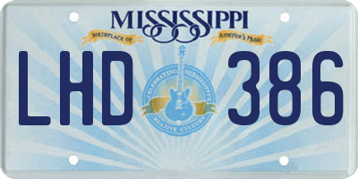 MS license plate LHD386