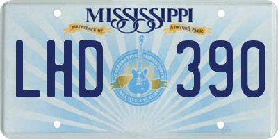MS license plate LHD390