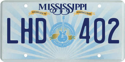 MS license plate LHD402