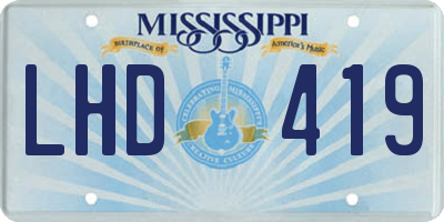 MS license plate LHD419
