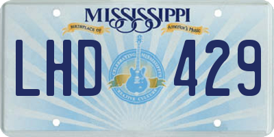 MS license plate LHD429