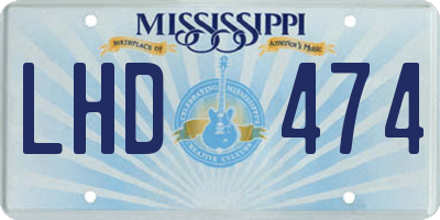 MS license plate LHD474