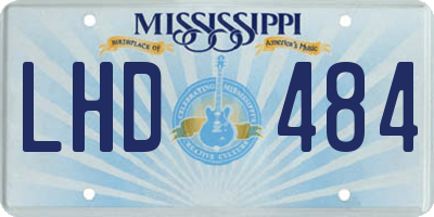 MS license plate LHD484
