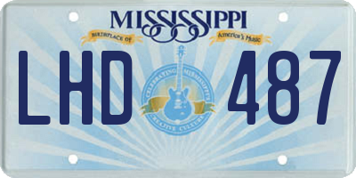MS license plate LHD487