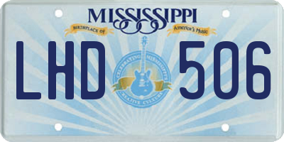 MS license plate LHD506