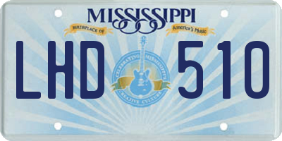 MS license plate LHD510