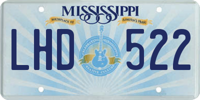 MS license plate LHD522