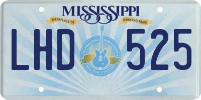MS license plate LHD525