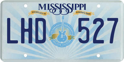 MS license plate LHD527