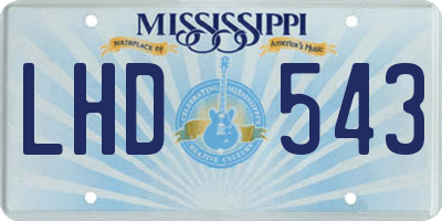 MS license plate LHD543