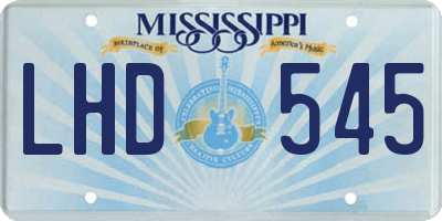 MS license plate LHD545