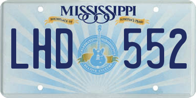 MS license plate LHD552