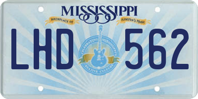 MS license plate LHD562
