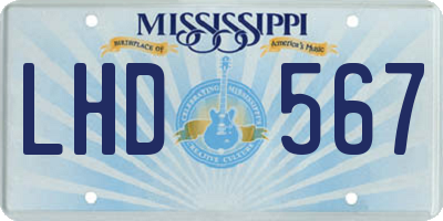 MS license plate LHD567