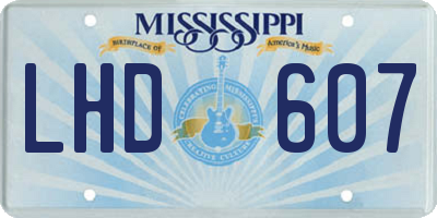 MS license plate LHD607