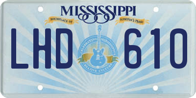 MS license plate LHD610