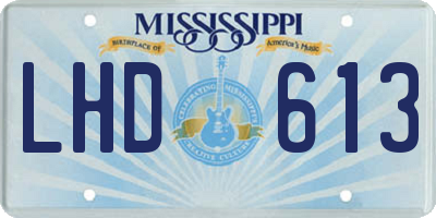 MS license plate LHD613