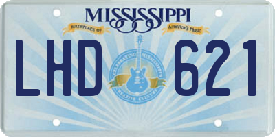 MS license plate LHD621