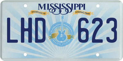 MS license plate LHD623