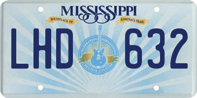 MS license plate LHD632
