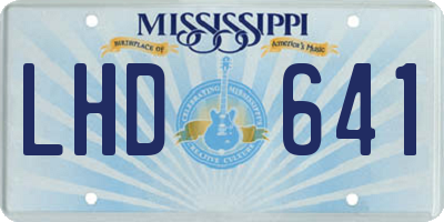 MS license plate LHD641