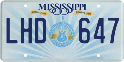 MS license plate LHD647