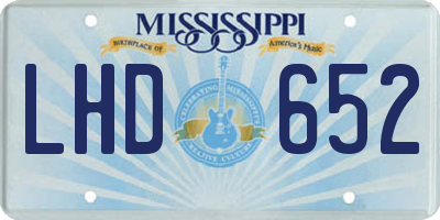 MS license plate LHD652