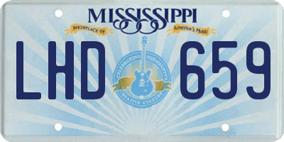 MS license plate LHD659