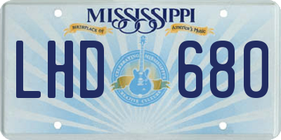 MS license plate LHD680