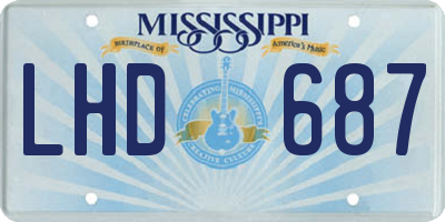 MS license plate LHD687