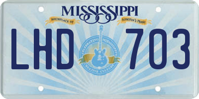 MS license plate LHD703