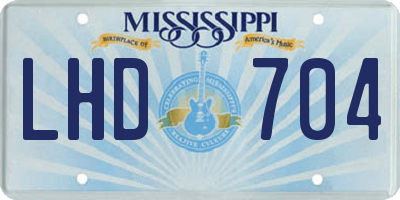 MS license plate LHD704