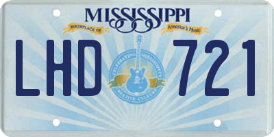 MS license plate LHD721