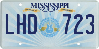 MS license plate LHD723
