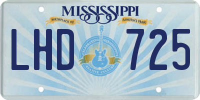 MS license plate LHD725