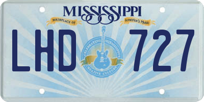 MS license plate LHD727