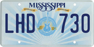 MS license plate LHD730