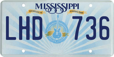 MS license plate LHD736