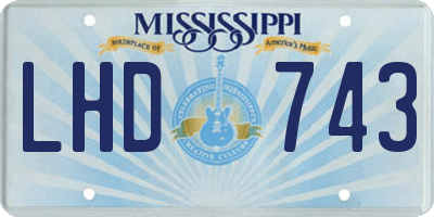 MS license plate LHD743