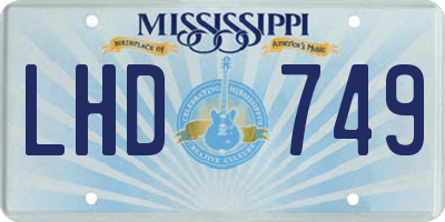 MS license plate LHD749