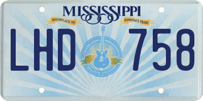 MS license plate LHD758