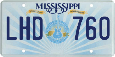 MS license plate LHD760