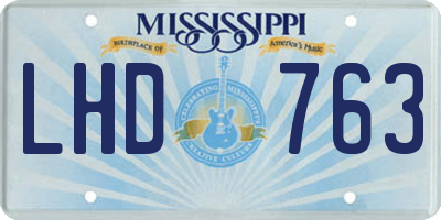 MS license plate LHD763