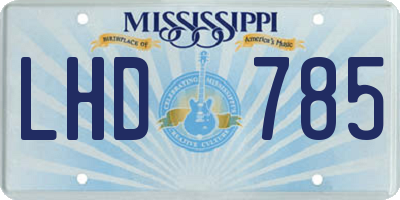 MS license plate LHD785