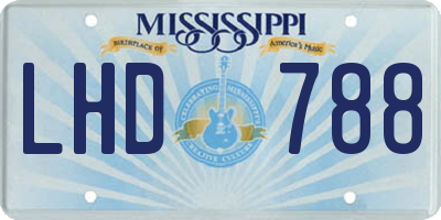 MS license plate LHD788