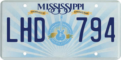 MS license plate LHD794