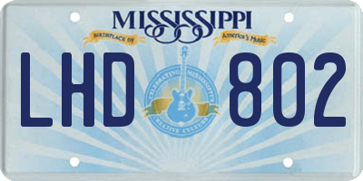 MS license plate LHD802